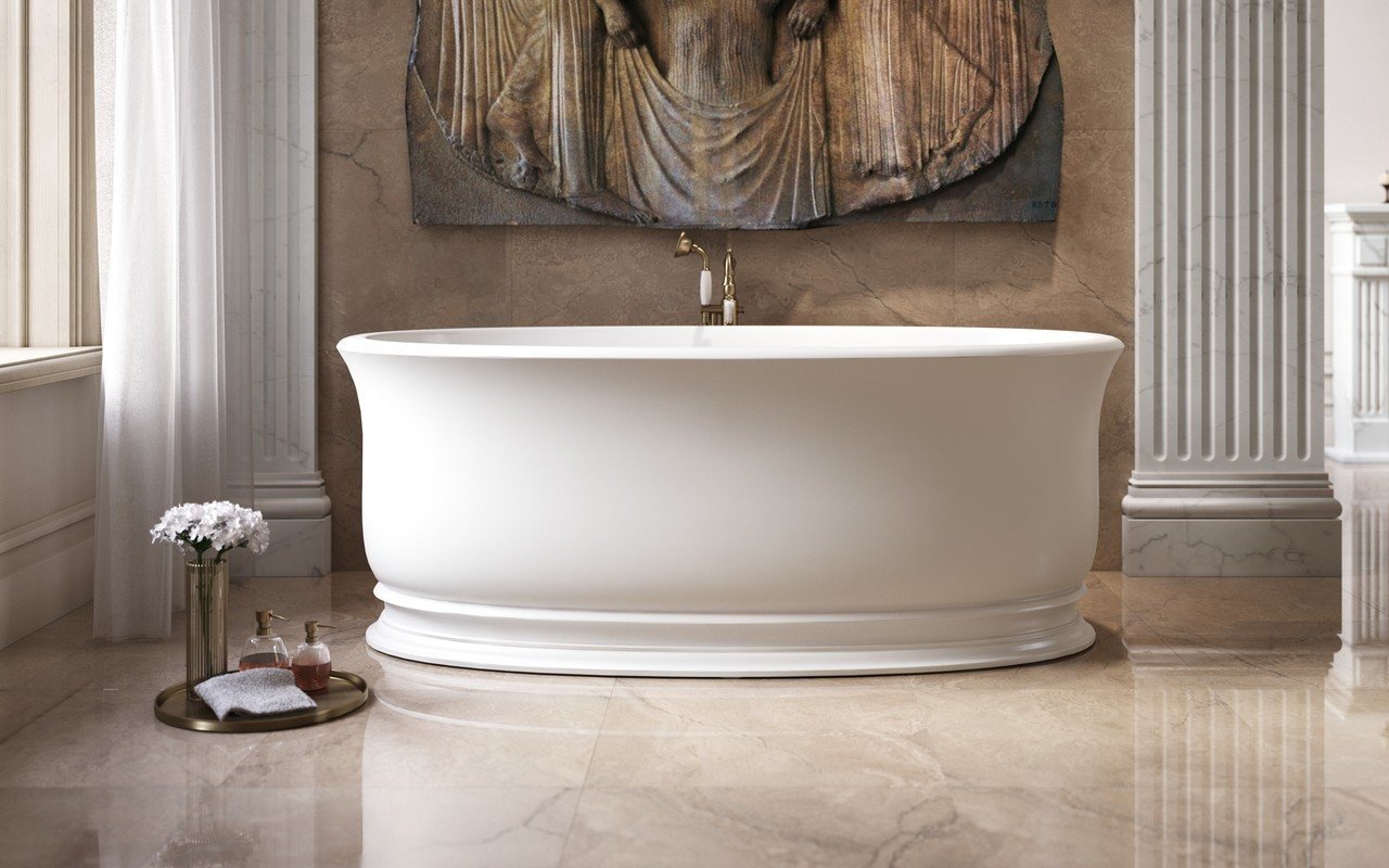 Aphrodite, la vasca da bagno freestanding di Aquatica in pietra AquateX™ – in Bianco picture № 0