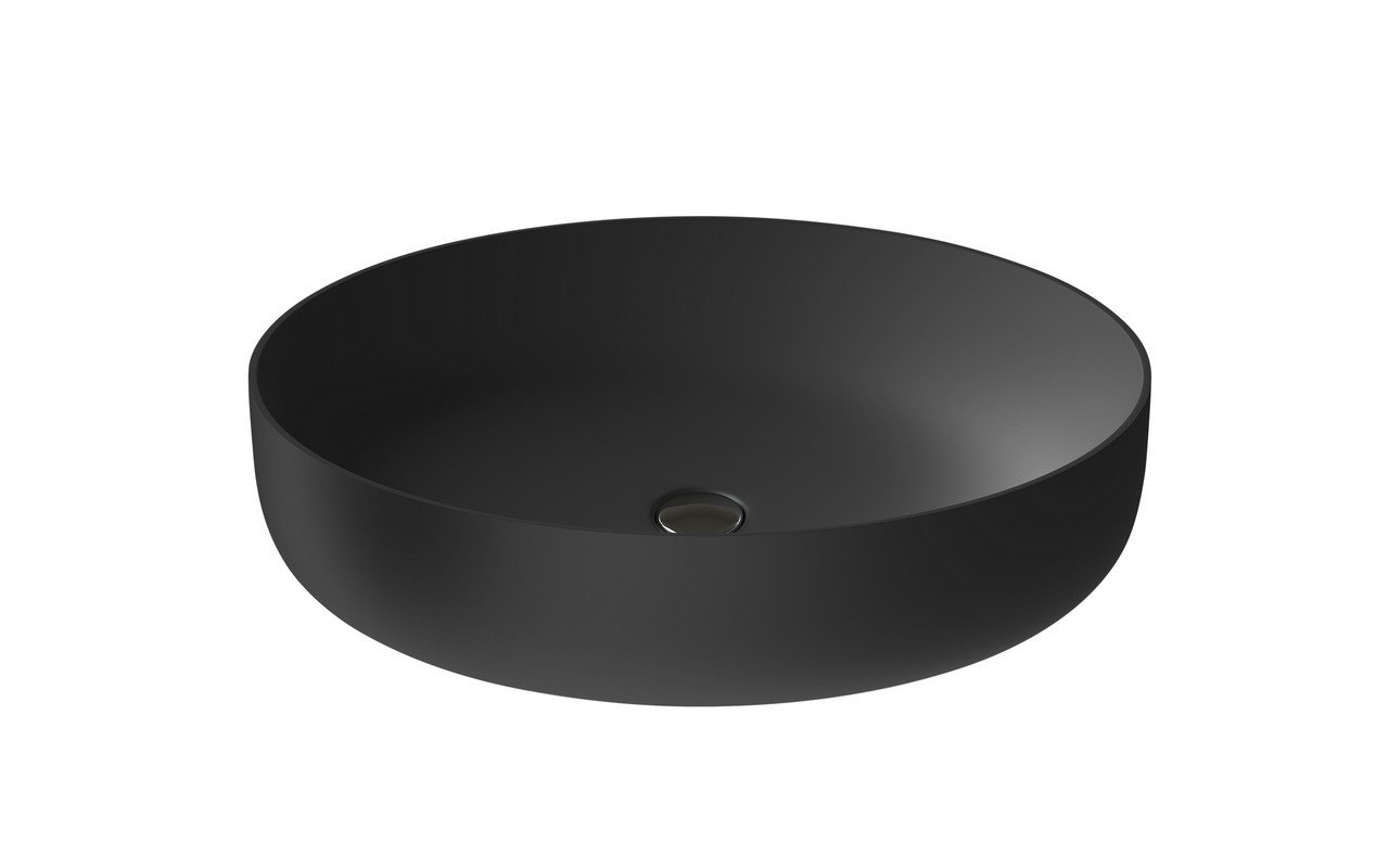 Lavabo Ovale Aurora-Blck in Solid Surface in Nero di Aquatica picture № 0