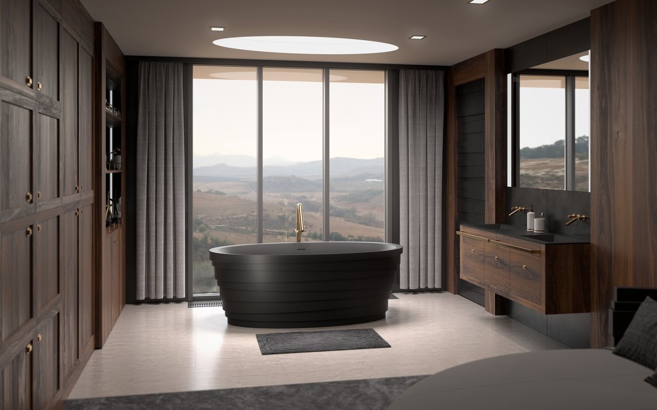 Dune, la Vasca da Bagno Freestanding di Aquatica in pietra NeroX™ – in Nero picture № 0