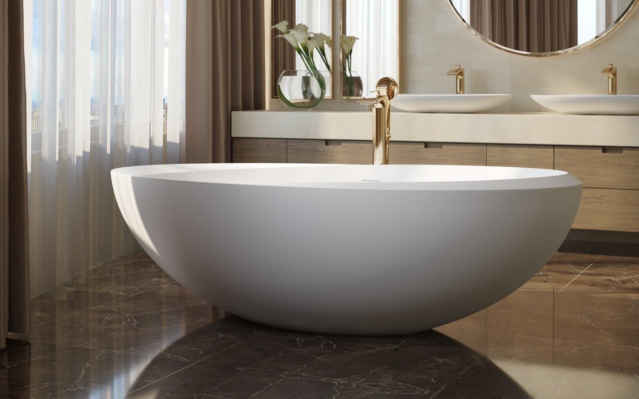 Illusion-Wht, la vasca da bagno freestanding di Aquatica in pietra AquateX™ picture № 0