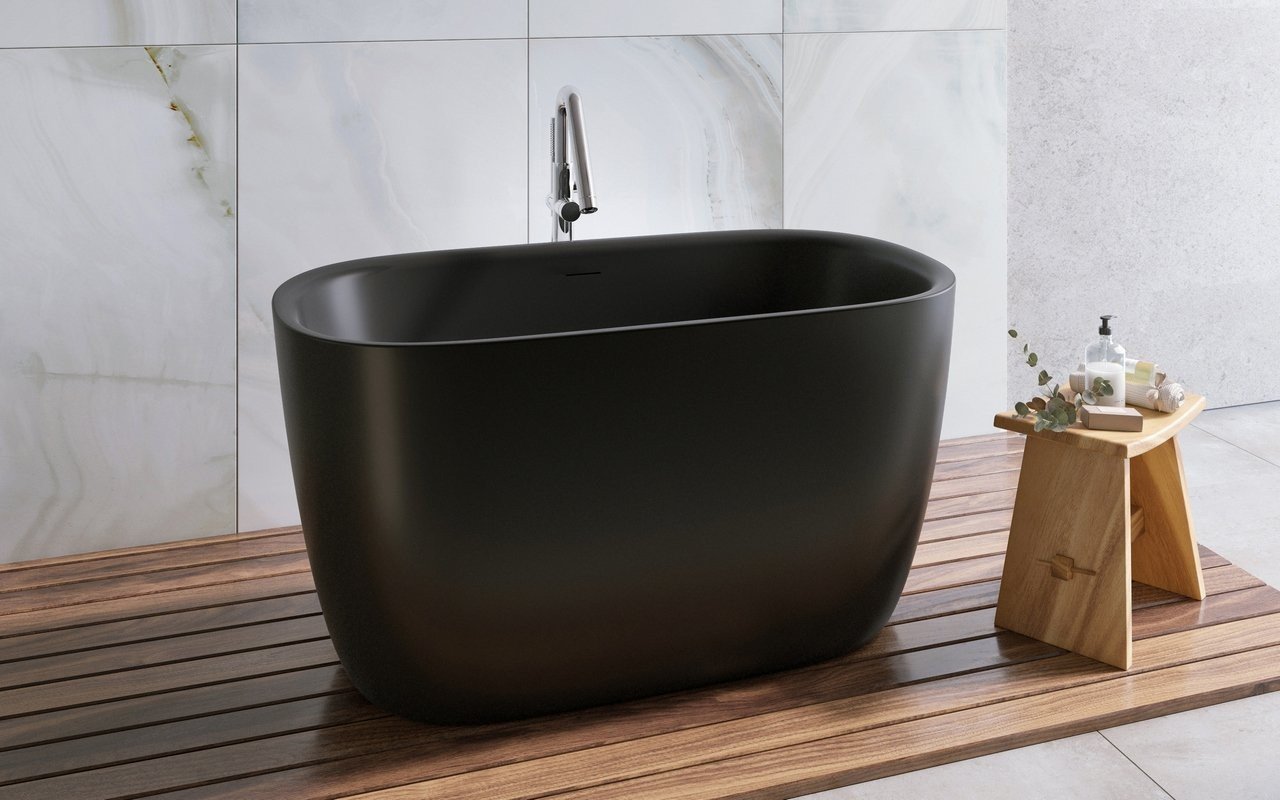 Lullaby 2 Max, la Vasca da Bagno Nero Freestanding in Solid Surface picture № 0