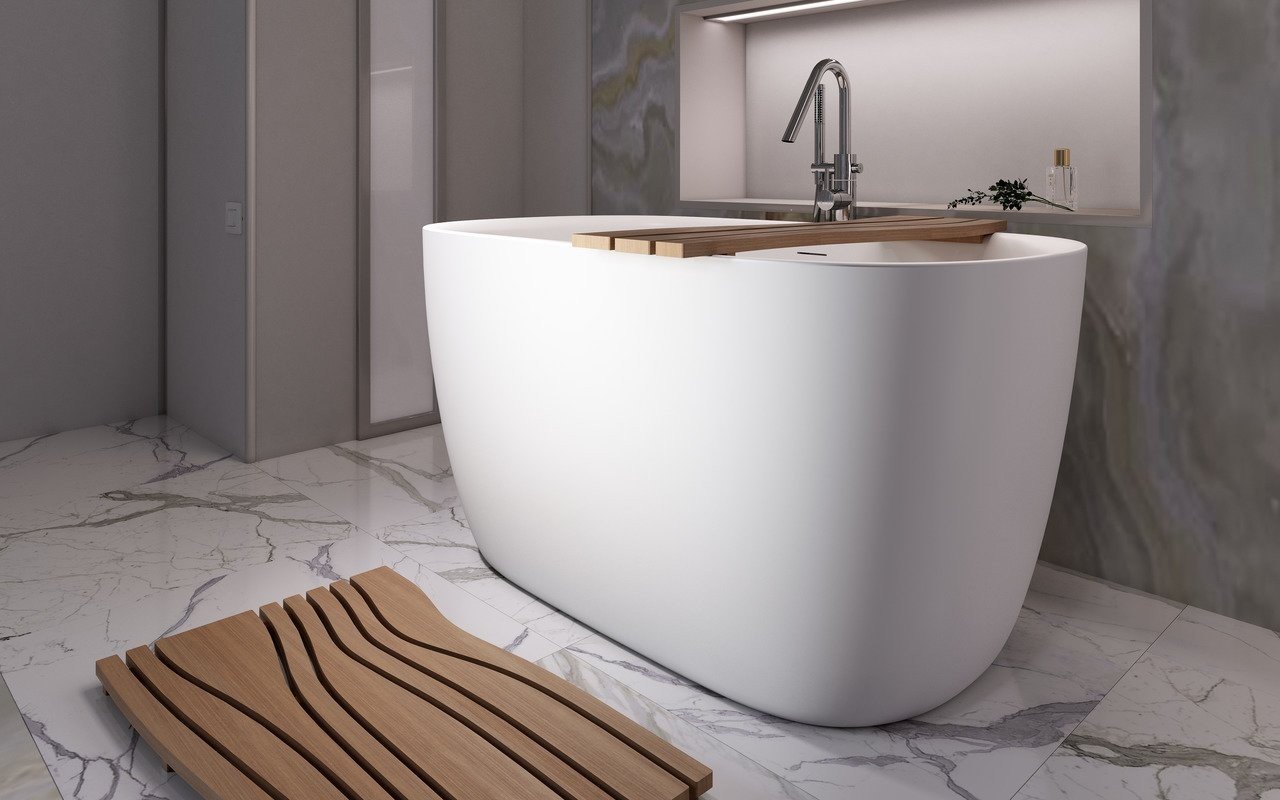 Lullaby 2 Max, la Vasca da Bagno Bianca Freestanding in Solid Surface picture № 0