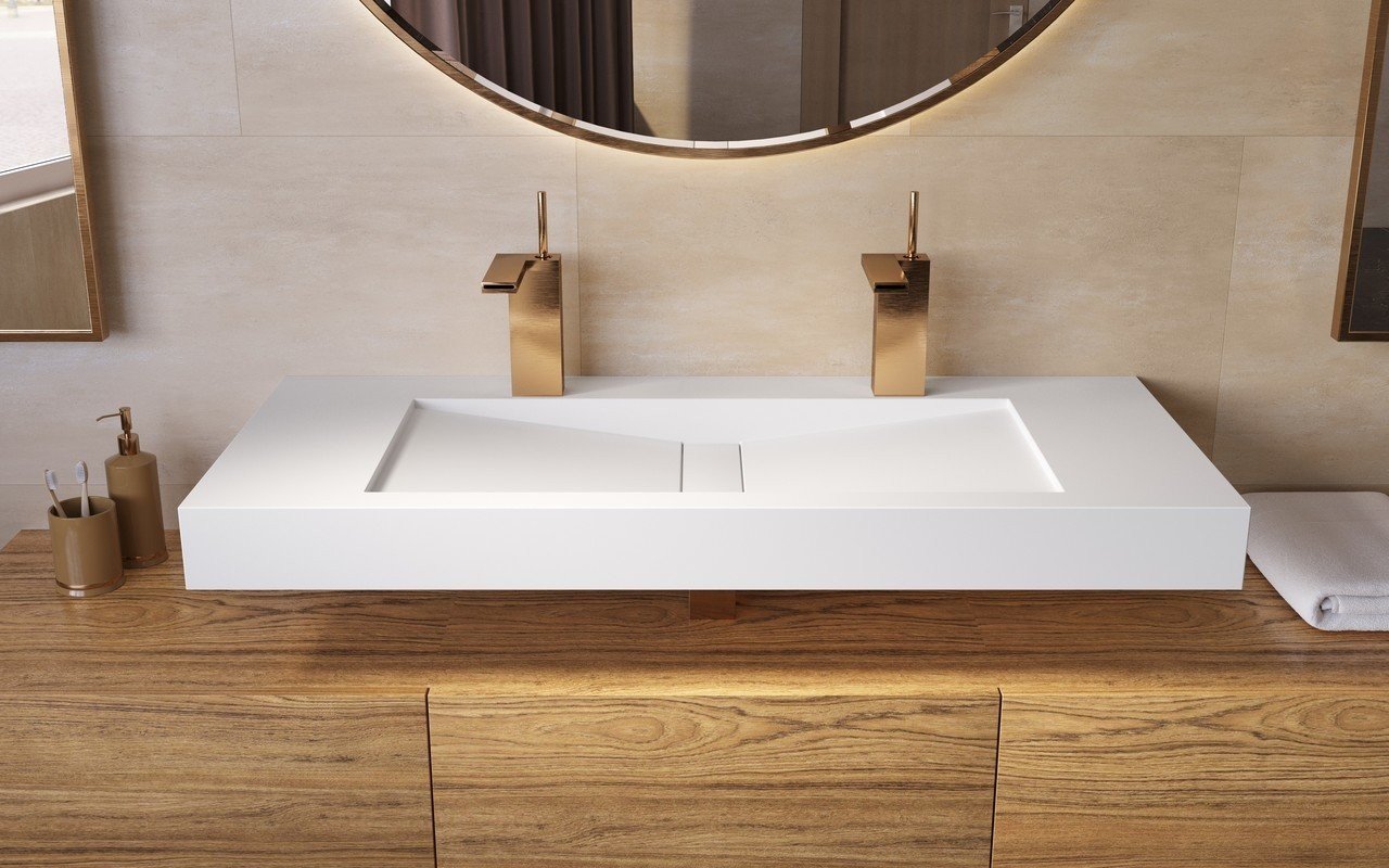 Millennium-120, il Lavabo Freestanding in Solid Surface di Aquatica picture № 0