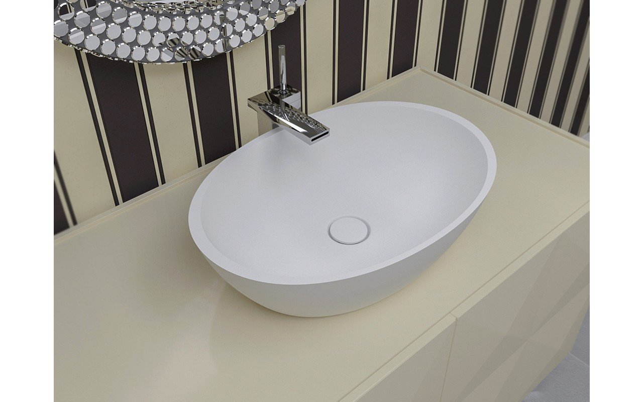 Lavabo in pietra da Appoggio Sensuality Bianco di Aquatica picture № 0