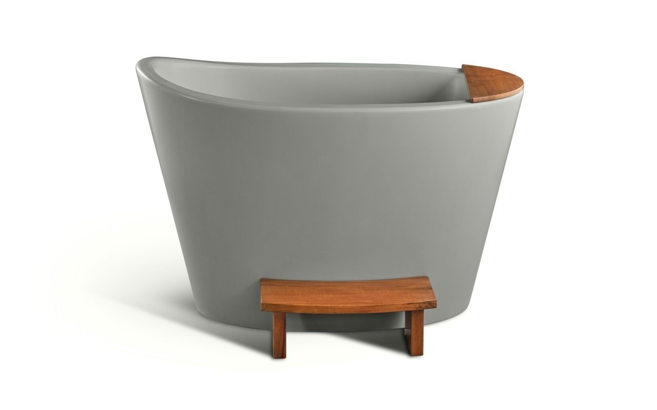 True Ofuro-Concrete, la vasca da bagno freestanding di Aquatica in pietra AquateX™ Sleek Concrete, finitura cemento picture № 0