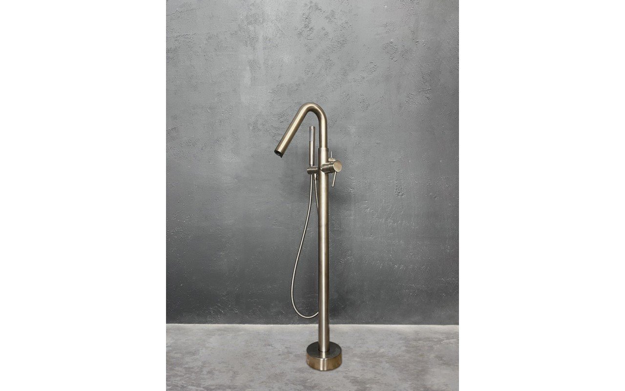 Aquatica Colonna 120 Brushed Nickel Floor Mounted Bathtub Filler 4931 (web)