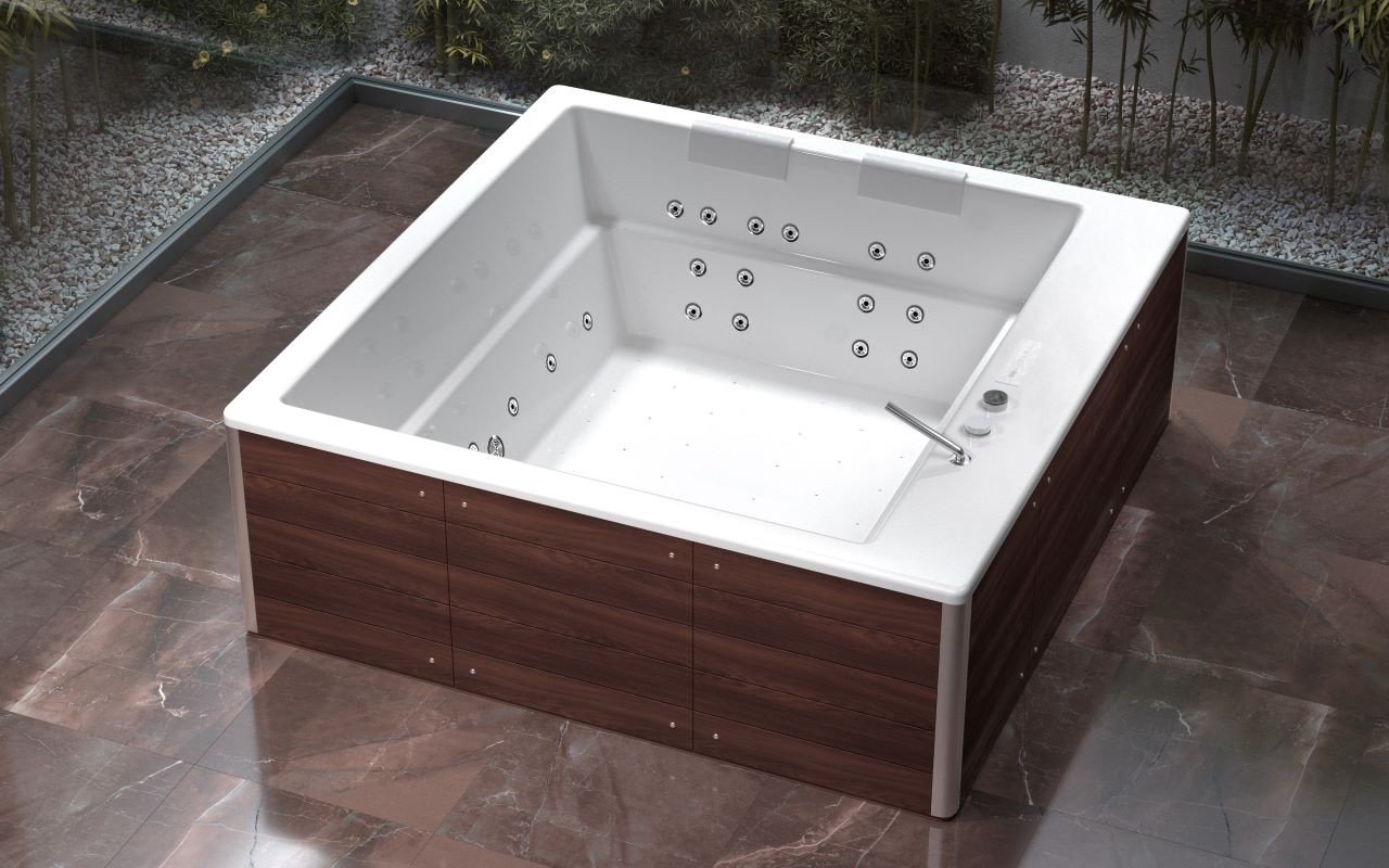 HydroRelax Pro Vasca da Bagno Autoportante in Acrilico Lacus Con Legno Thermory (220/240V / 50/60Hz) picture № 0