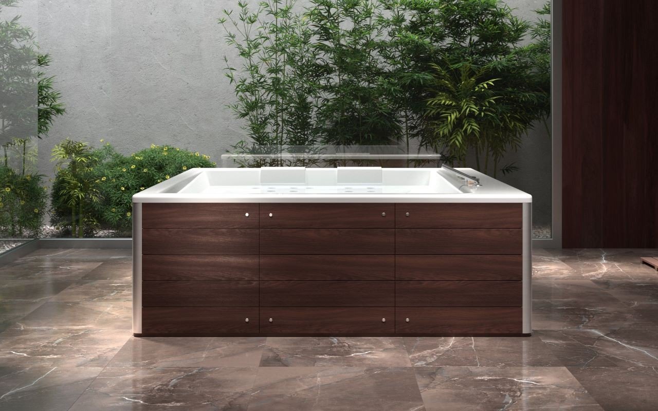 HydroRelax Pro Vasca da Bagno Autoportante in Acrilico Lacus Con Legno Thermory (220/240V / 50/60Hz) picture № 0