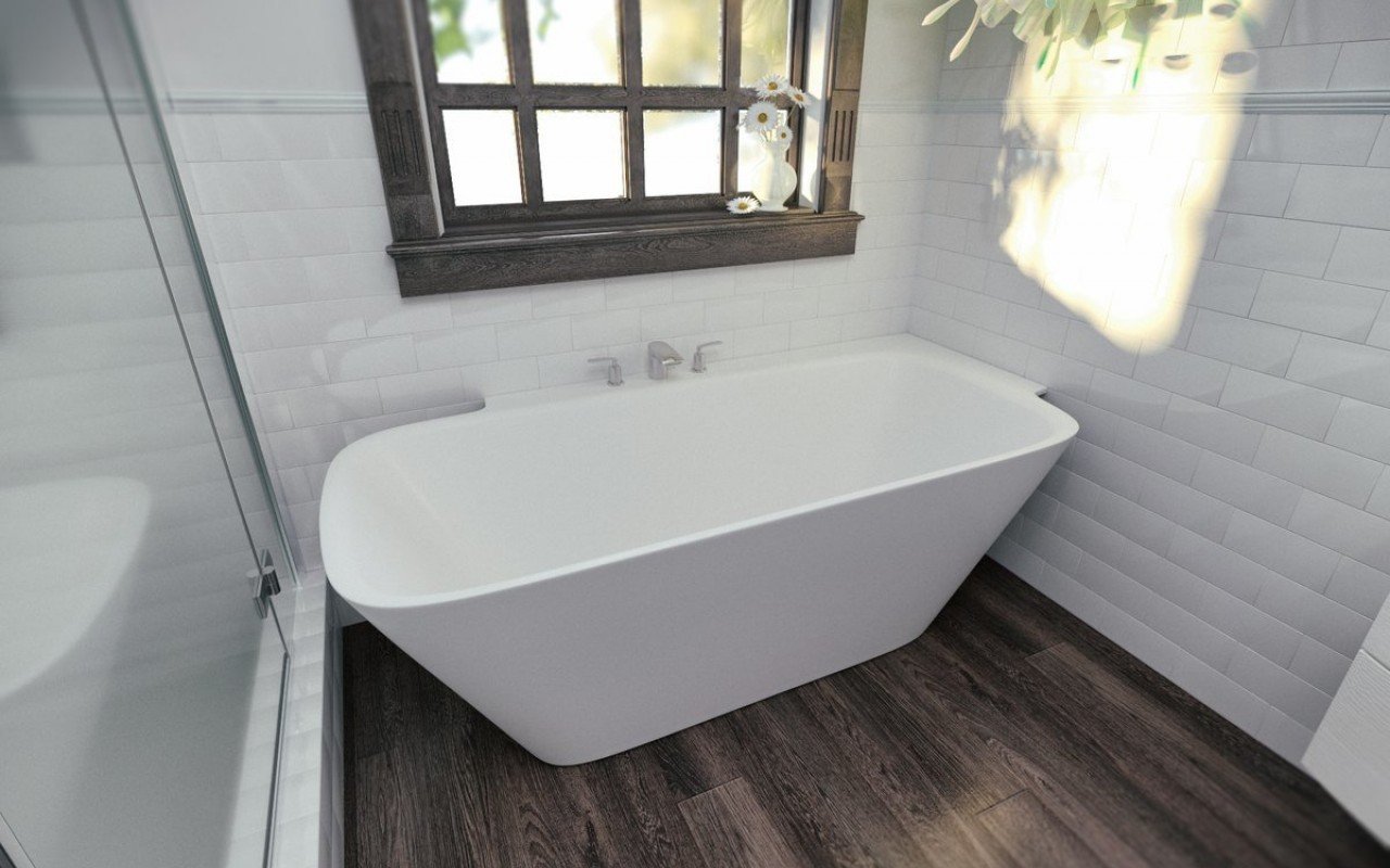 Arabella-L-Wht™, la vasca da bagno ad angolo di Aquatica in pietra AquateX™ picture № 0