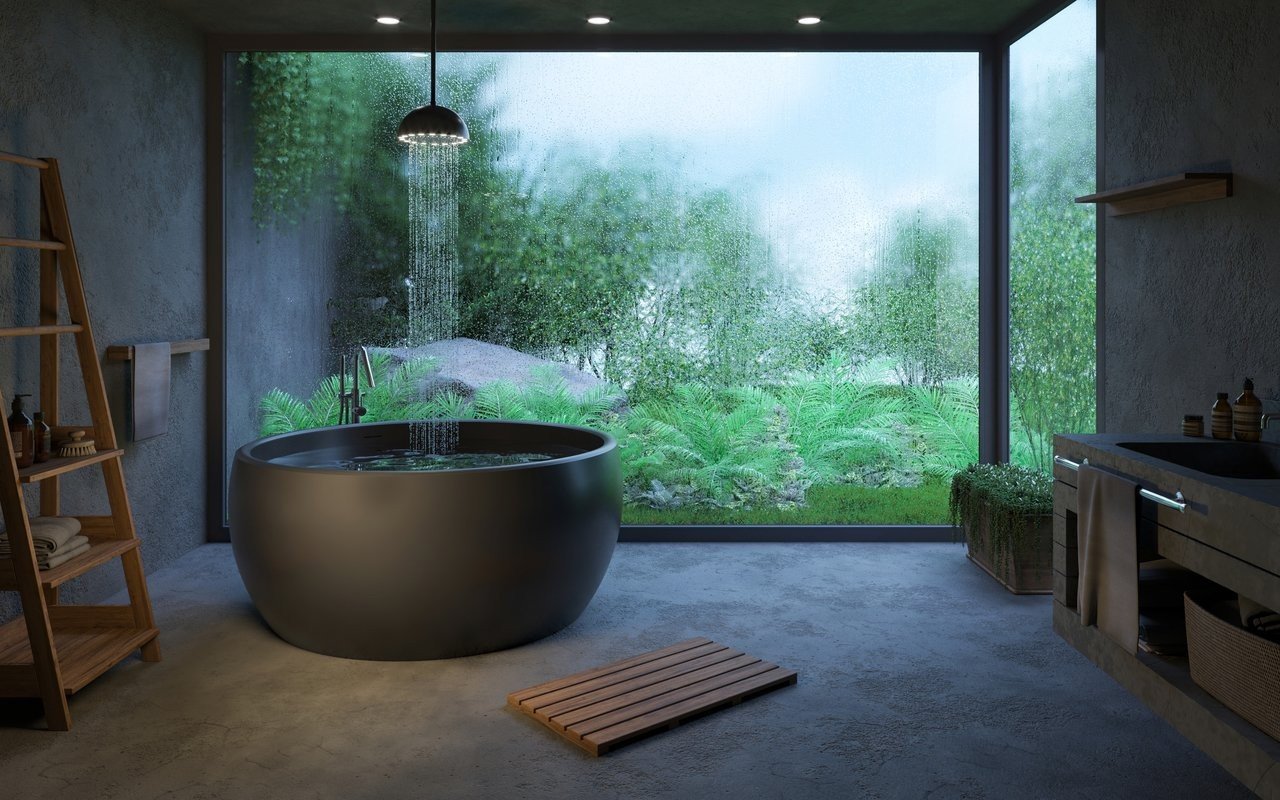 Aura Mini, la vasca da bagno freestanding di Aquatica in pietra NeroX™ – in Nero picture № 0