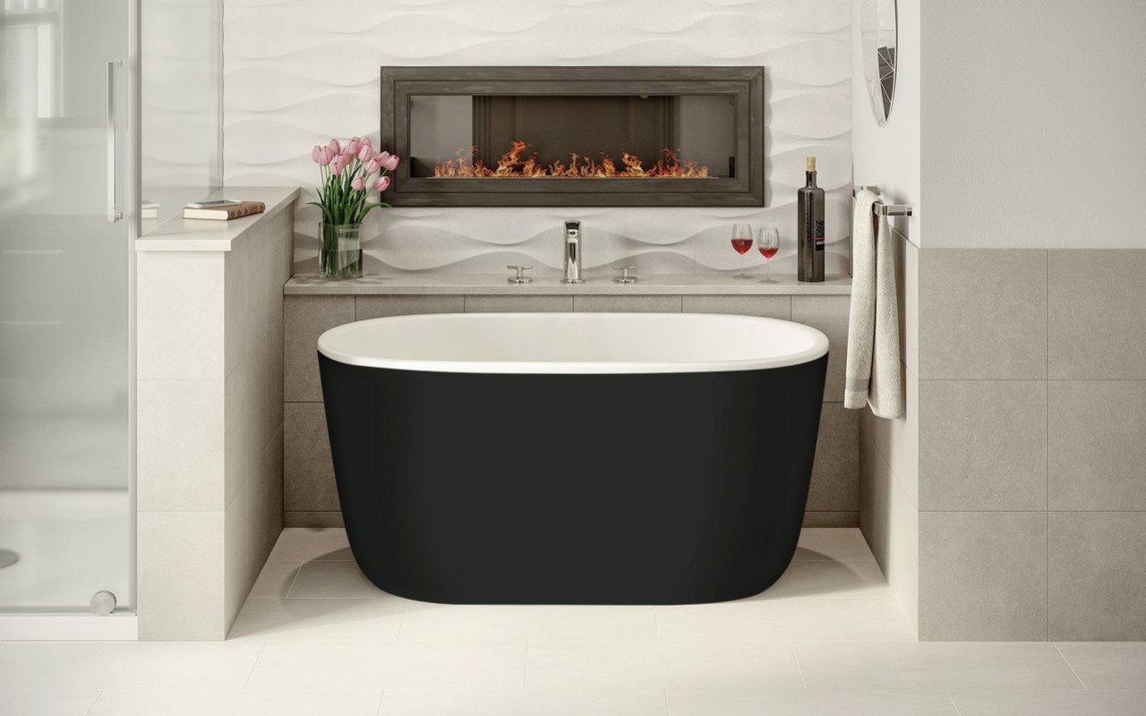 Lullaby-Nano-Blck-Wht™, la piccola vasca da bagno freestanding di Aquatica in pietra AquateX™ picture № 0