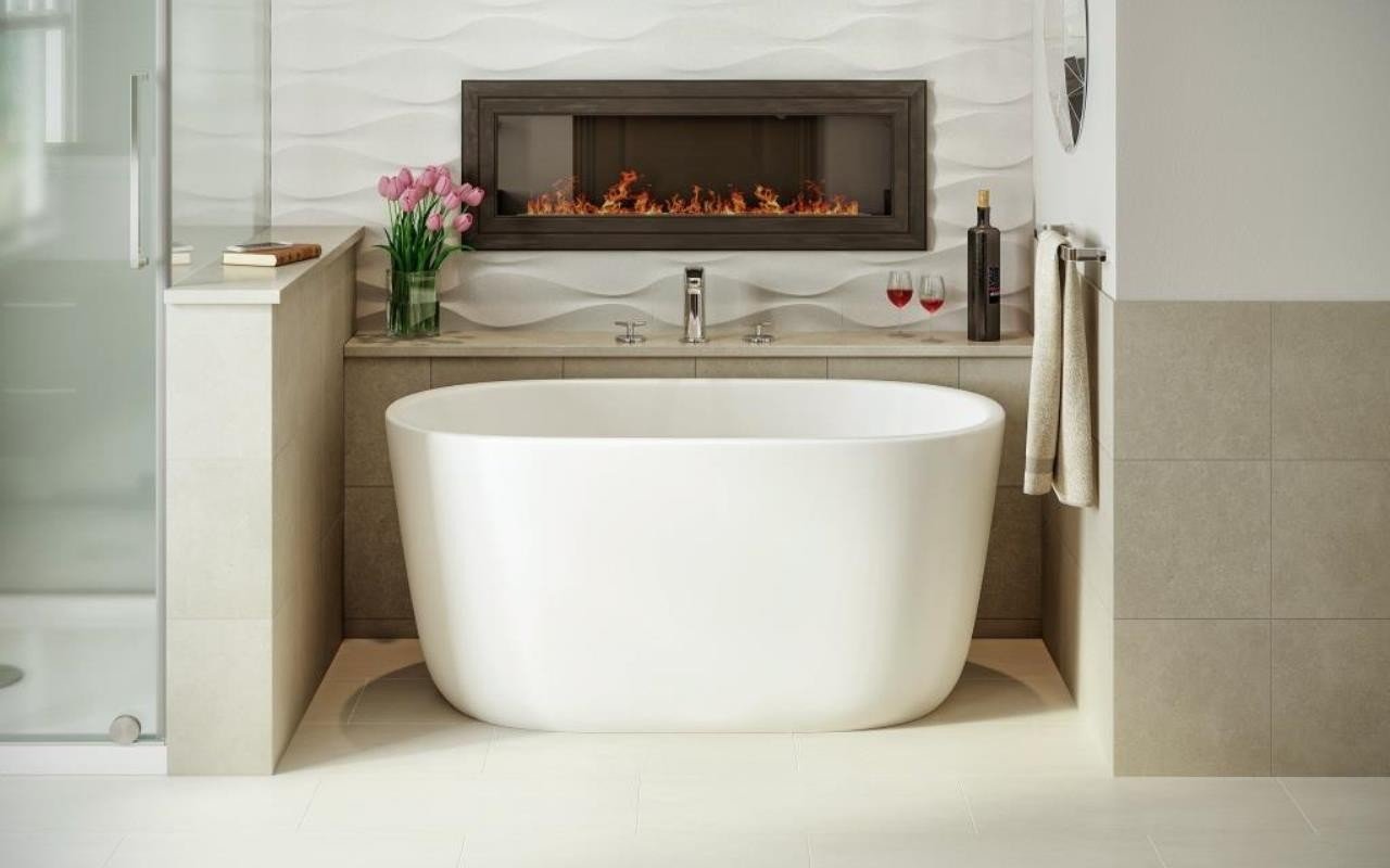 Lullaby-Nano-Wht, la piccola vasca da bagno freestanding di Aquatica in pietra AquateX™ picture № 0
