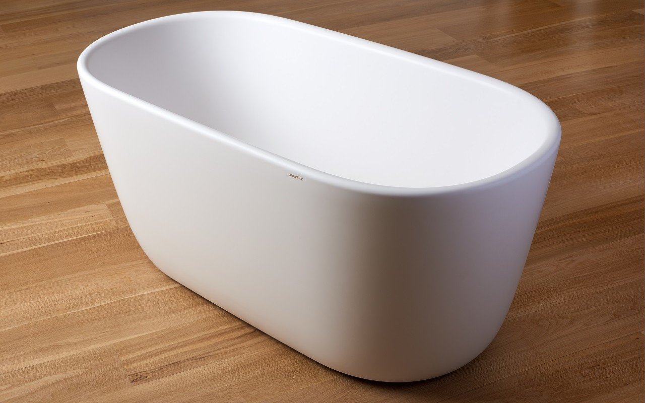 Lullaby Wht Small Freestanding Solid Surface Bathtub by Aquatica web 0035