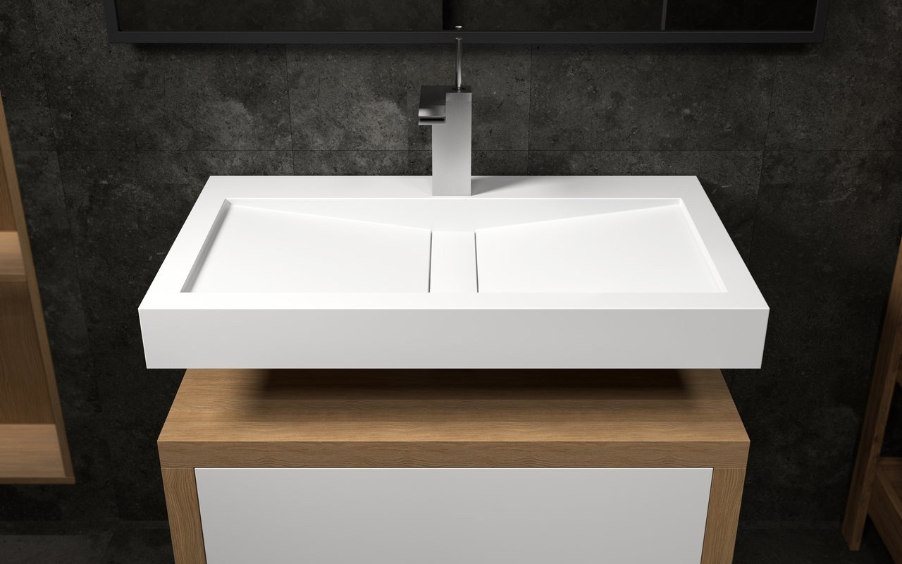 Millennium-90, il Lavabo Freestanding in Solid Surface di Aquatica picture № 0