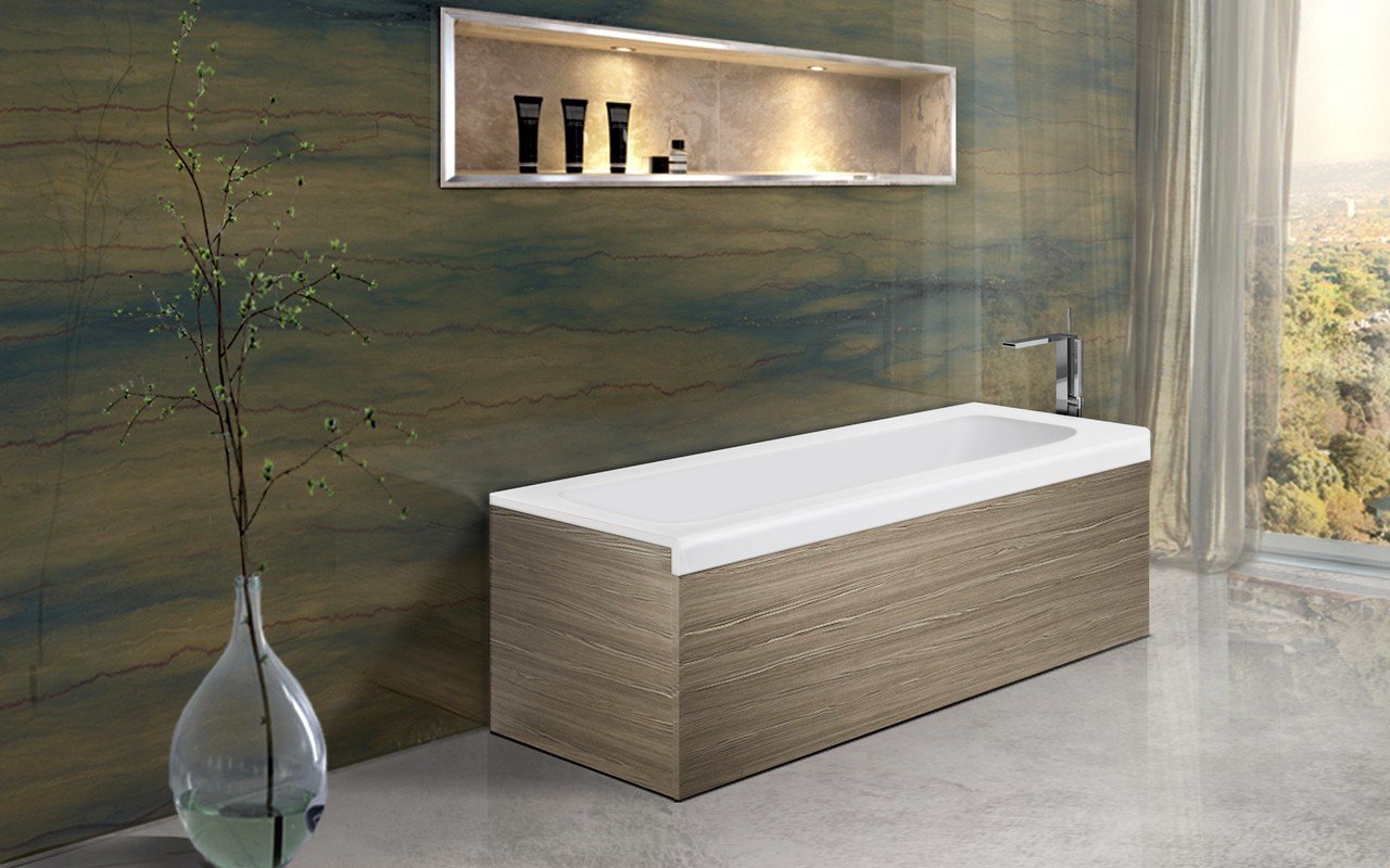 Pure 1L di Aquatica, la vasca da bagno freestanding in pietra con pannelli in legno di quercia picture № 0