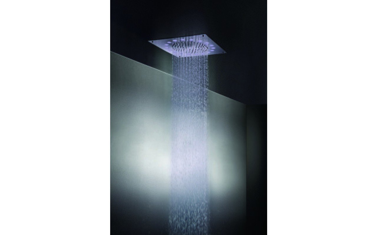 Aquatica Dynamo MCSQ-340 LED Soffione Doccia Quadrato Cromato Montato a Tetto Motorizzato con Acqua picture № 0