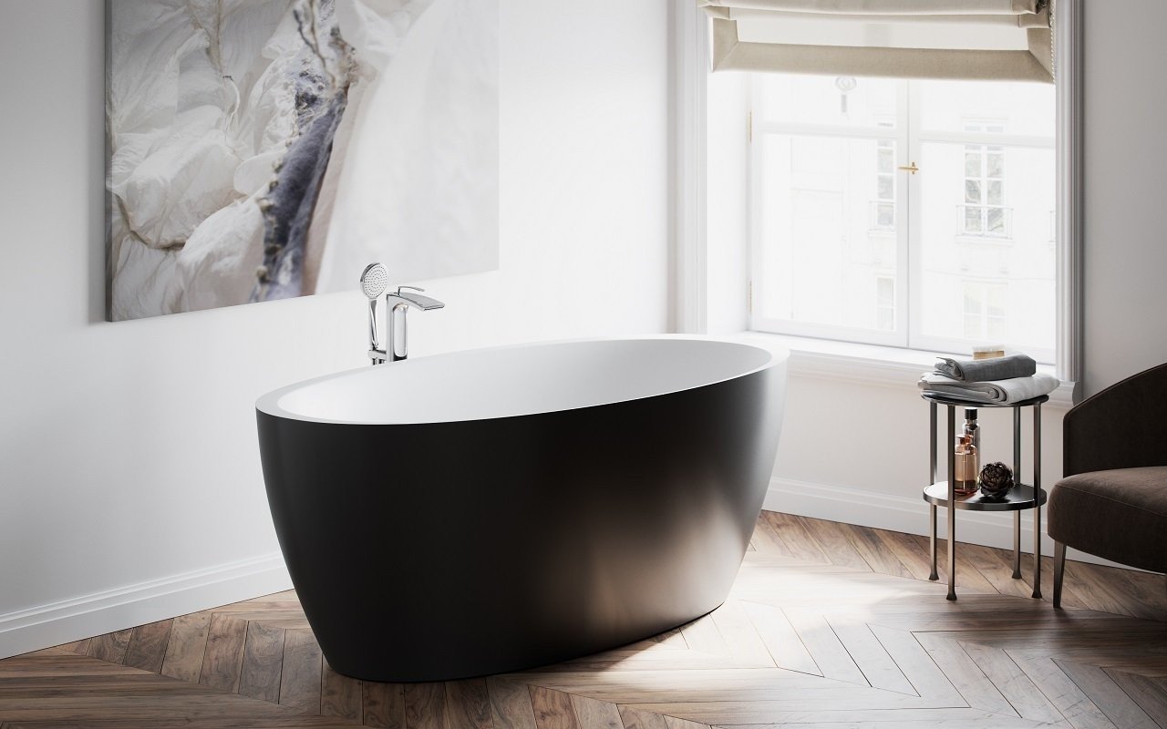 Sensuality-Blck, la vasca da bagno freestanding Aquatica in pietra AquateX – in Nero picture № 0