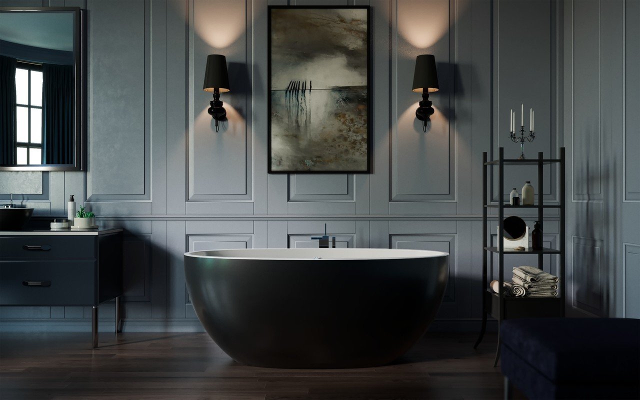 Sensuality mini f black wht relax freestanding solid surface bathtub by Aquatica 01 (web)