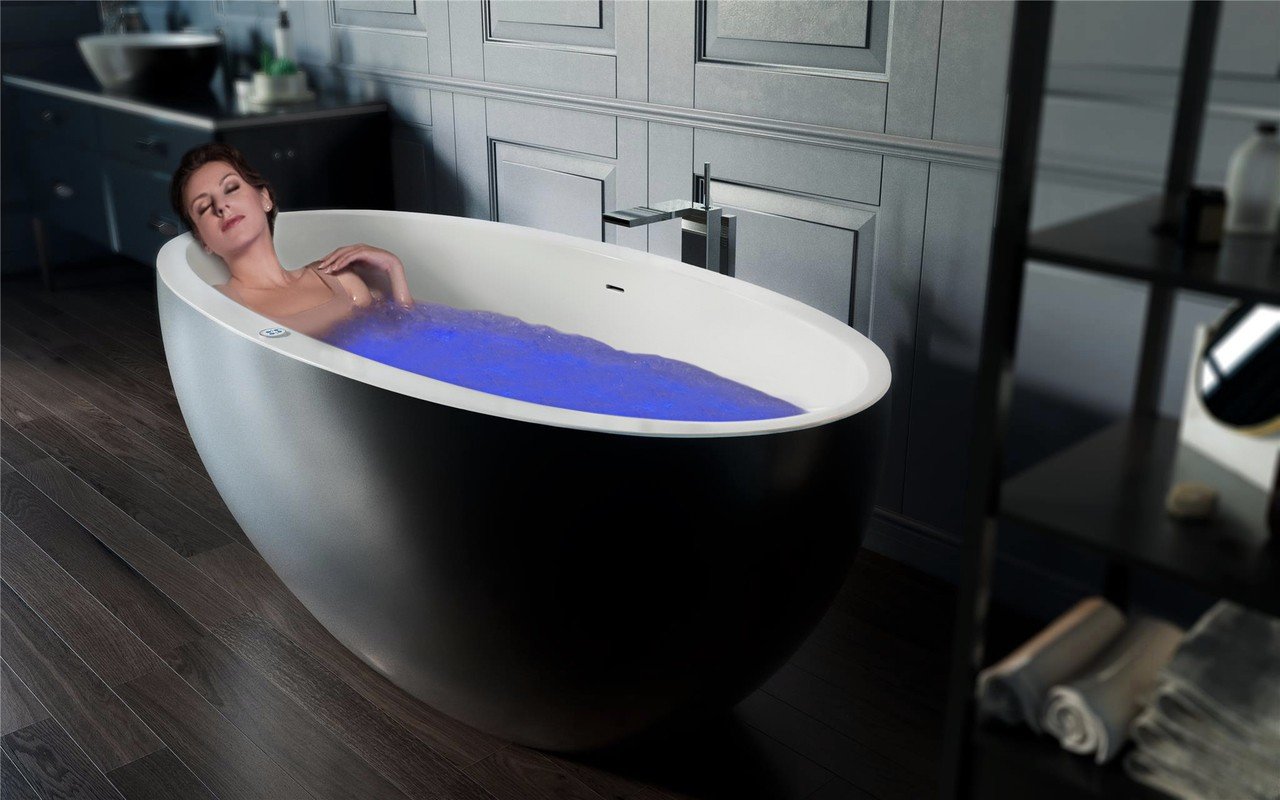 Aquatica Sensuality-Mini-F-Blck-Wht Relax Vasca da Bagno con Idromassaggio in pietra AquateX™ picture № 0