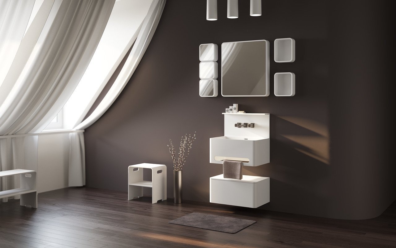 Sola, Set Di Mobili Per Bagno in Solid Surface di Aquatica picture № 0