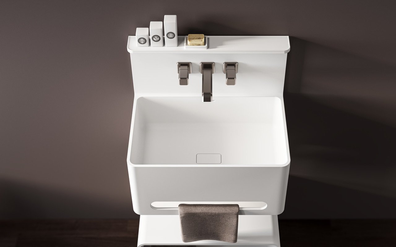 Sola, il Lavabo Freestanding in Solid Surface di Aquatica picture № 0