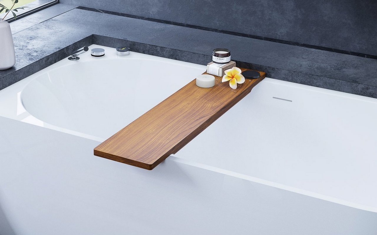Universal di Aquatica – Mensola in legno Iroko impermeabile per vasca da bagno picture № 0