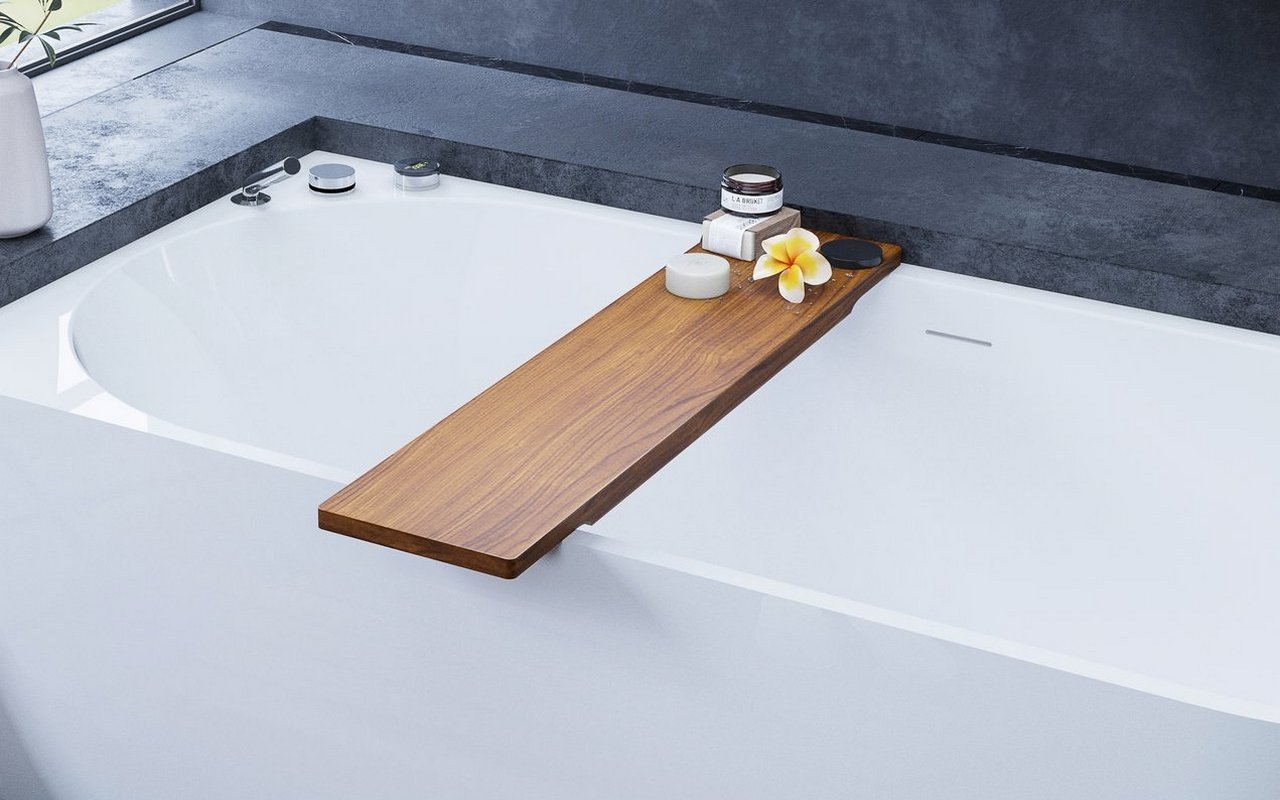 ᐈLusso 【Universal di Aquatica – Mensola in legno Iroko impermeabile per  vasca da bagno】 I prezzi migliori - Aquatica