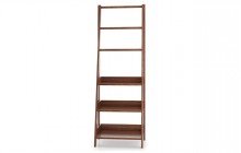 Universal Waterproof Bathroom Ladder Shelf American Walnut04web