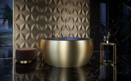 Aquatica Aura Gold Black Round Freestanding Solid Surface Bathtub 01 (web)