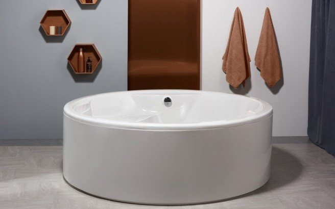 Allegra-Wht vasca da bagno freestanding di Aquatica in materiale acrilico