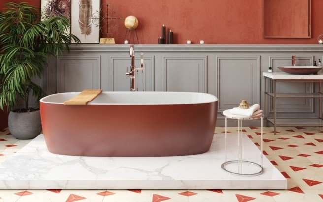 Aquatica Coletta Oxide Red Wht Freestanding Solid Surface Bathtub 01 (web)