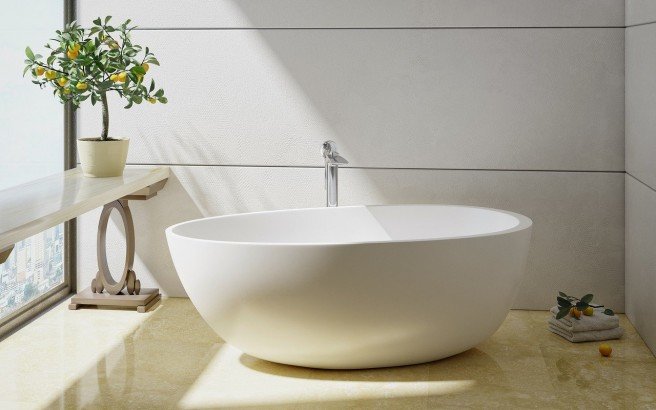 Spoon 2, la vasca da bagno freestanding  di Aquatica in pietra AquateX™