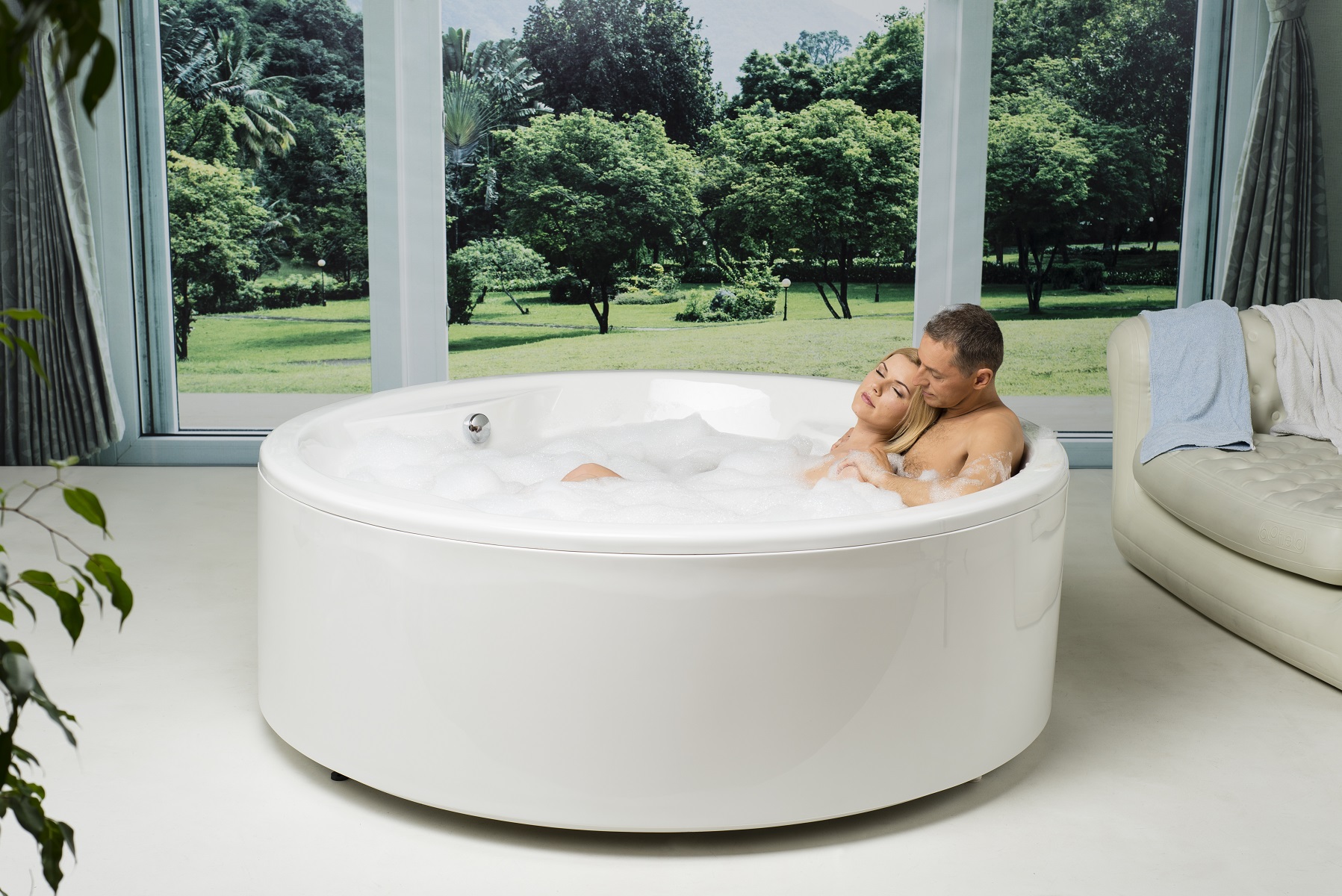 Allegra wht vasca da bagno freestanding aquatica in materiale acrilico